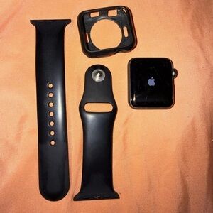 Apple Watch Series 3 with black band and charger !